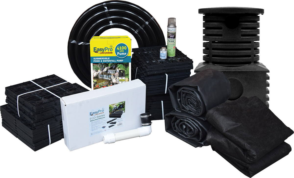 EasyPro  Pro-Series™ Just-A-Falls Kit with 2’ Wide Waterfall Diffuser & Res-Cubes